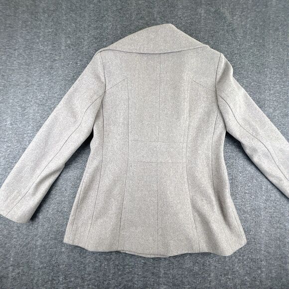 Jason Kole Peacoat Women’s Size S Wool Blend Double Breasted Oatmeal Color - Picture 2 of 10
